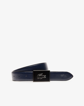 Men's Reversible Leather Belt And 2 Buckles Gift Set