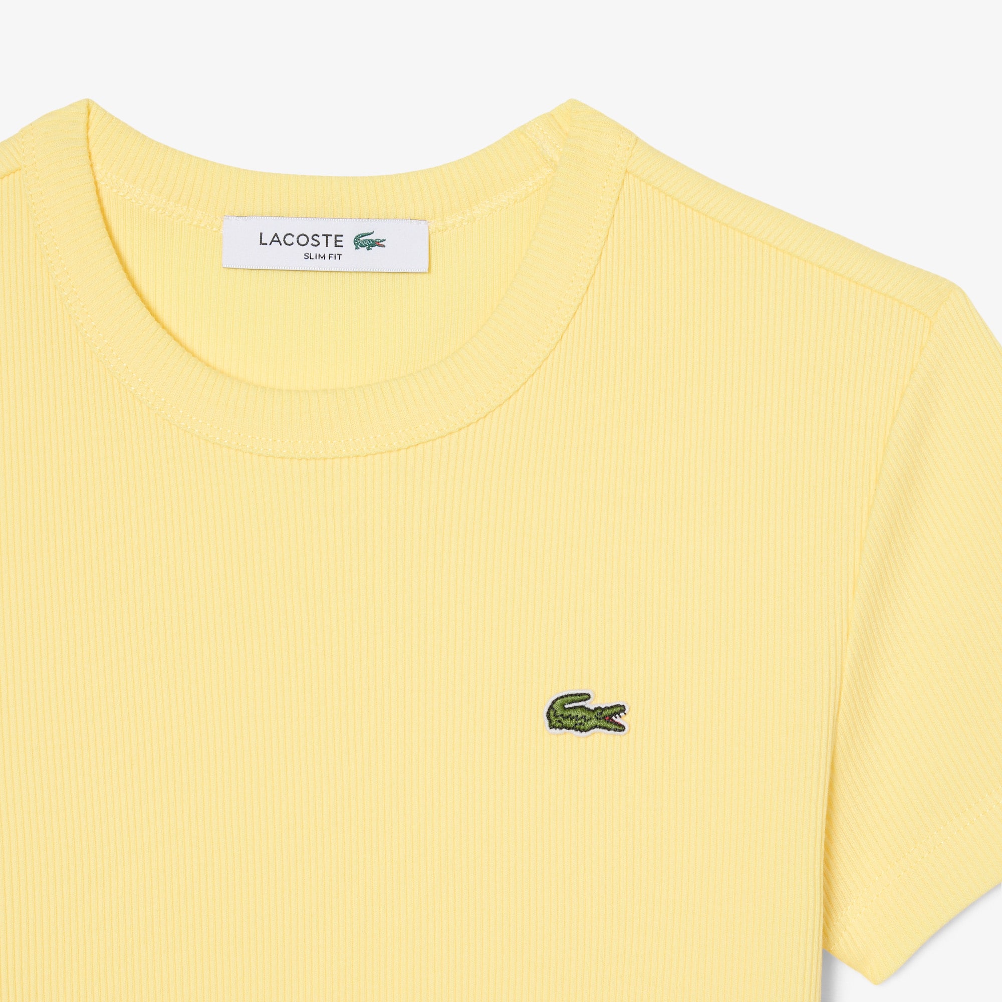 Women's Slim Fit Ribbed Cotton T-Shirt - T-Shirts & Tops