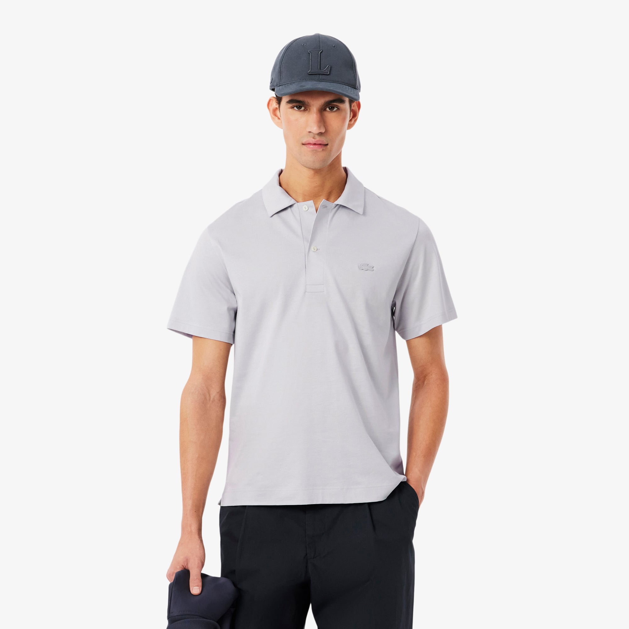 Lacoste Mens Paris Classic Fit Open Neck Embroidered Polo