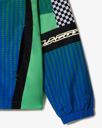 Veste de surv&ecirc;tement homme Lacoste d&eacute;grad&eacute; et imprim&eacute; damier