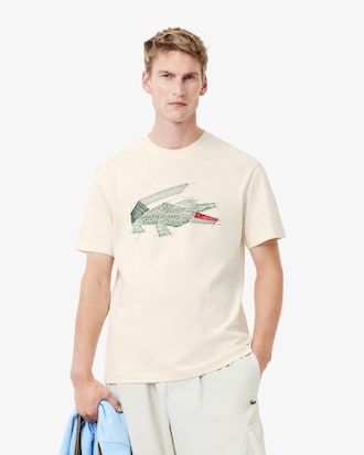Playera de algodón pesado con estampado de cocodrilo