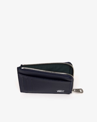 Porte-cartes zippé homme Lacoste avec marquage contrasté