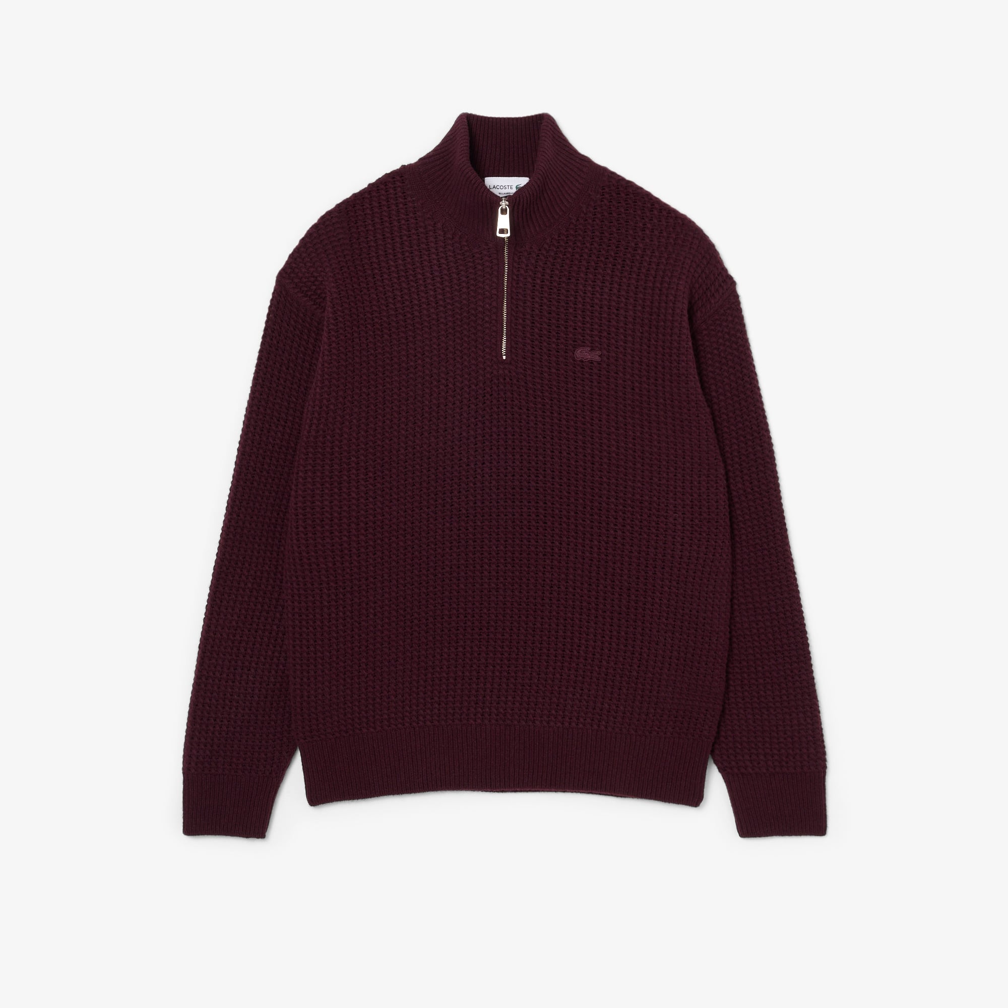Wool High Zip Neck Sweater