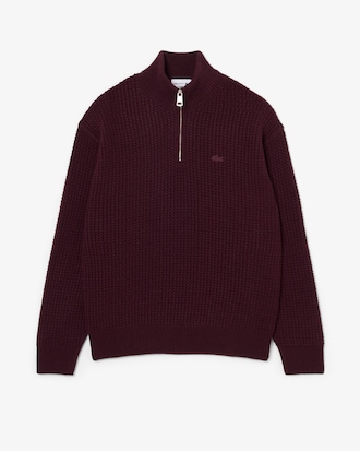 Wool High Zip Neck Sweater