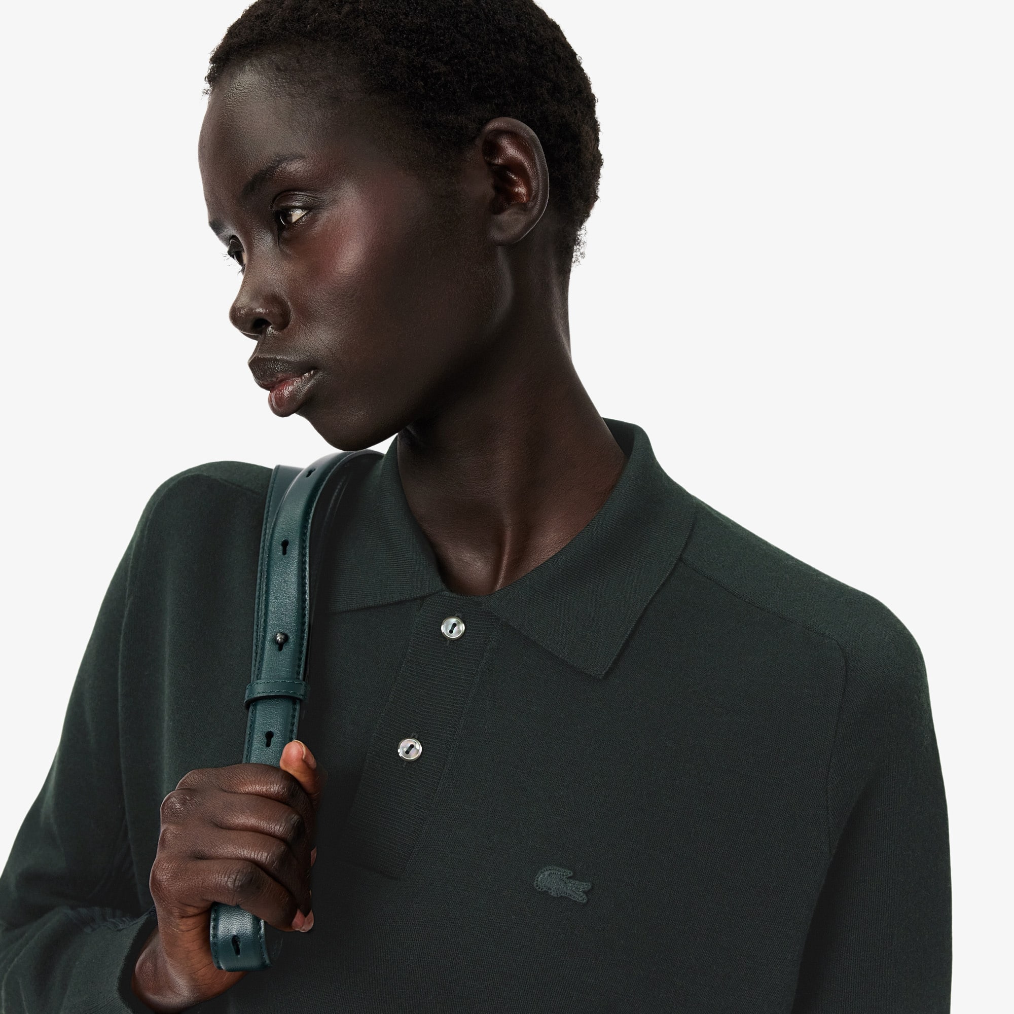 Runway Wool Blend Polo Collar Sweater - Sweaters & Sweatshirts