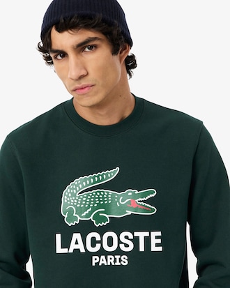 Sudadera cl&aacute;sica con cuello redondo y estampado