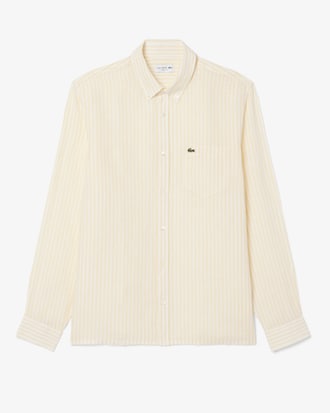 Men's Regular Fit Striped Linen Shirt