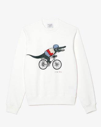 Men&rsquo;s Lacoste x Netflix Organic Cotton Fleece Print Sweatshirt