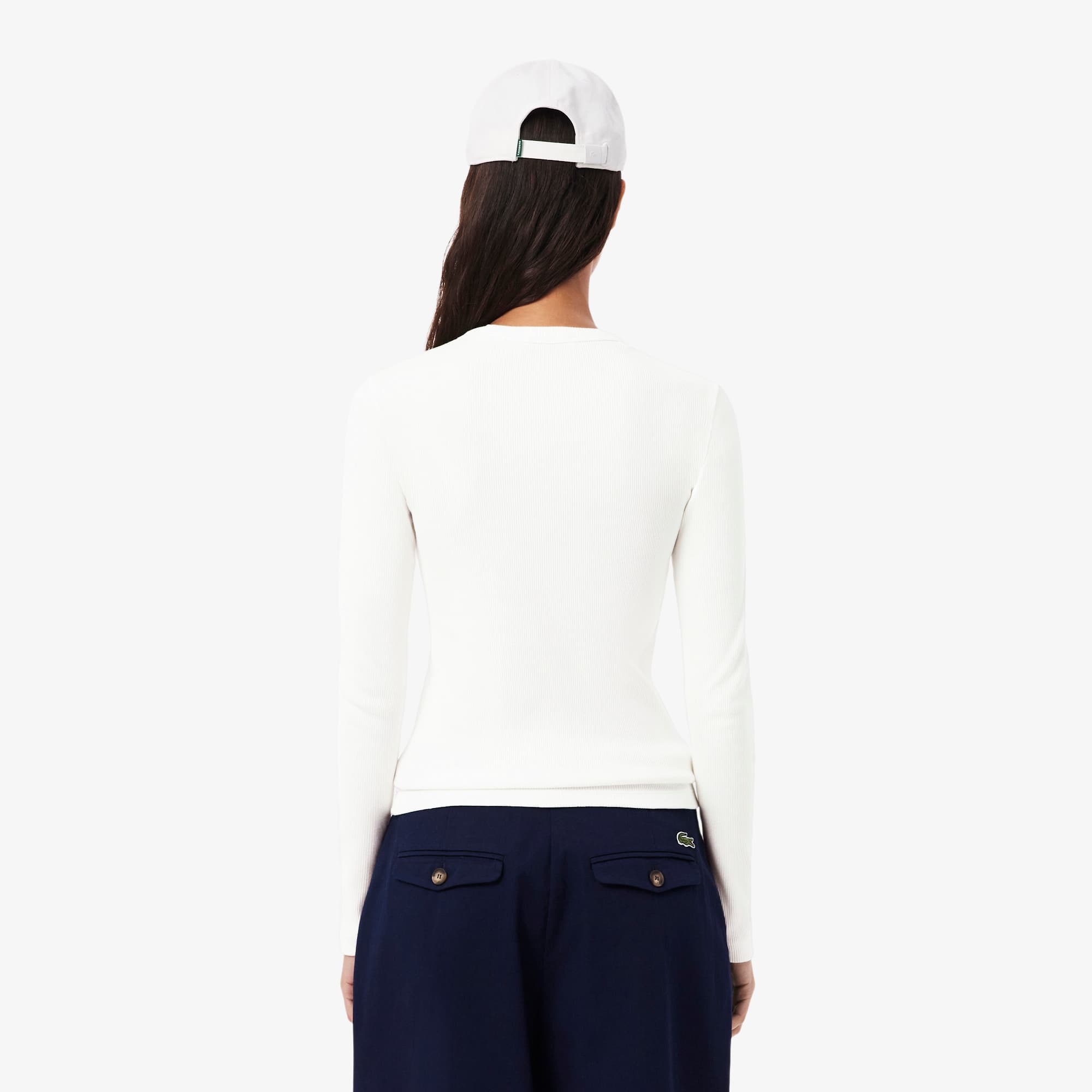 Women's Slim Fit Ribbed Cotton T-Shirt