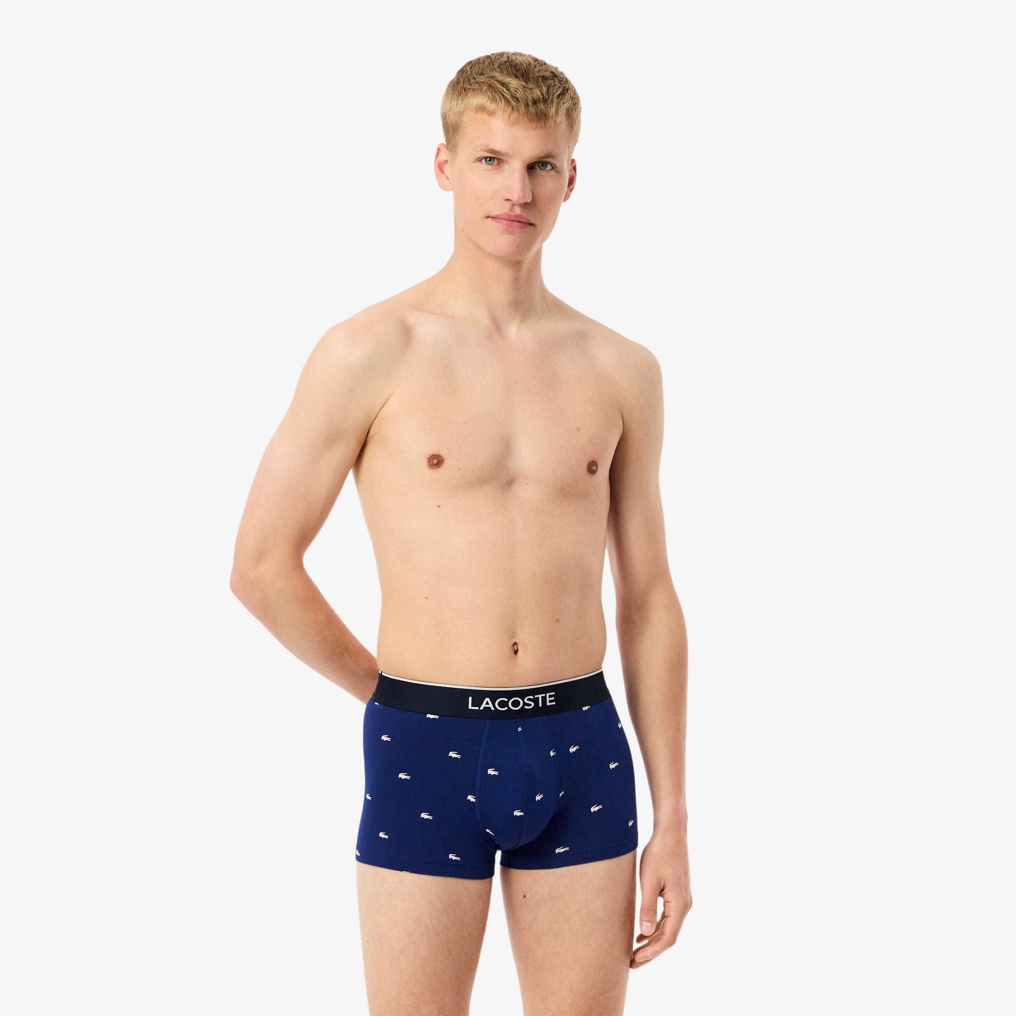 Lacoste Men's Cotton Jersey Trunks In Blue