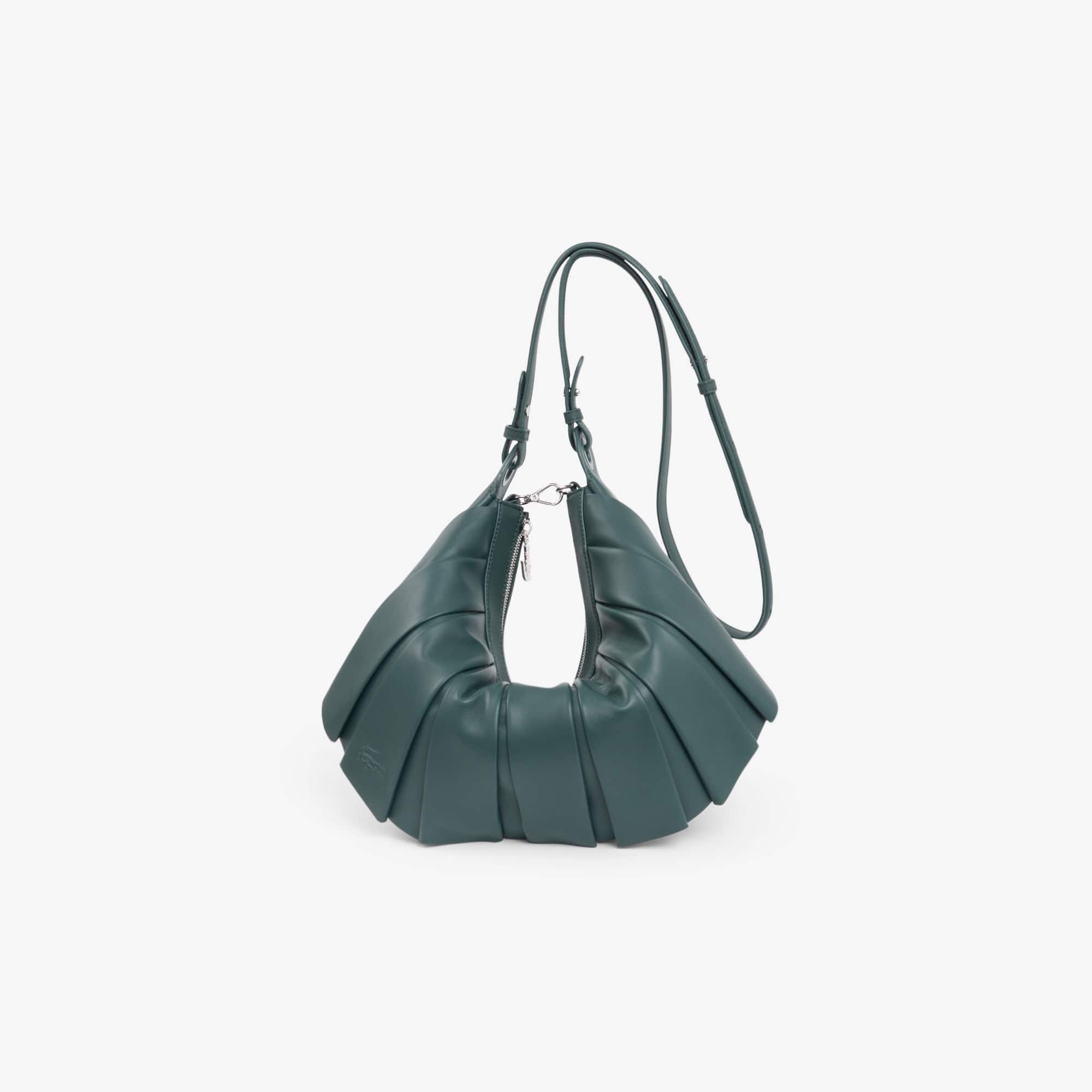 Lacoste Bolsa Hobo de Piel Lenglen Mediana Verde