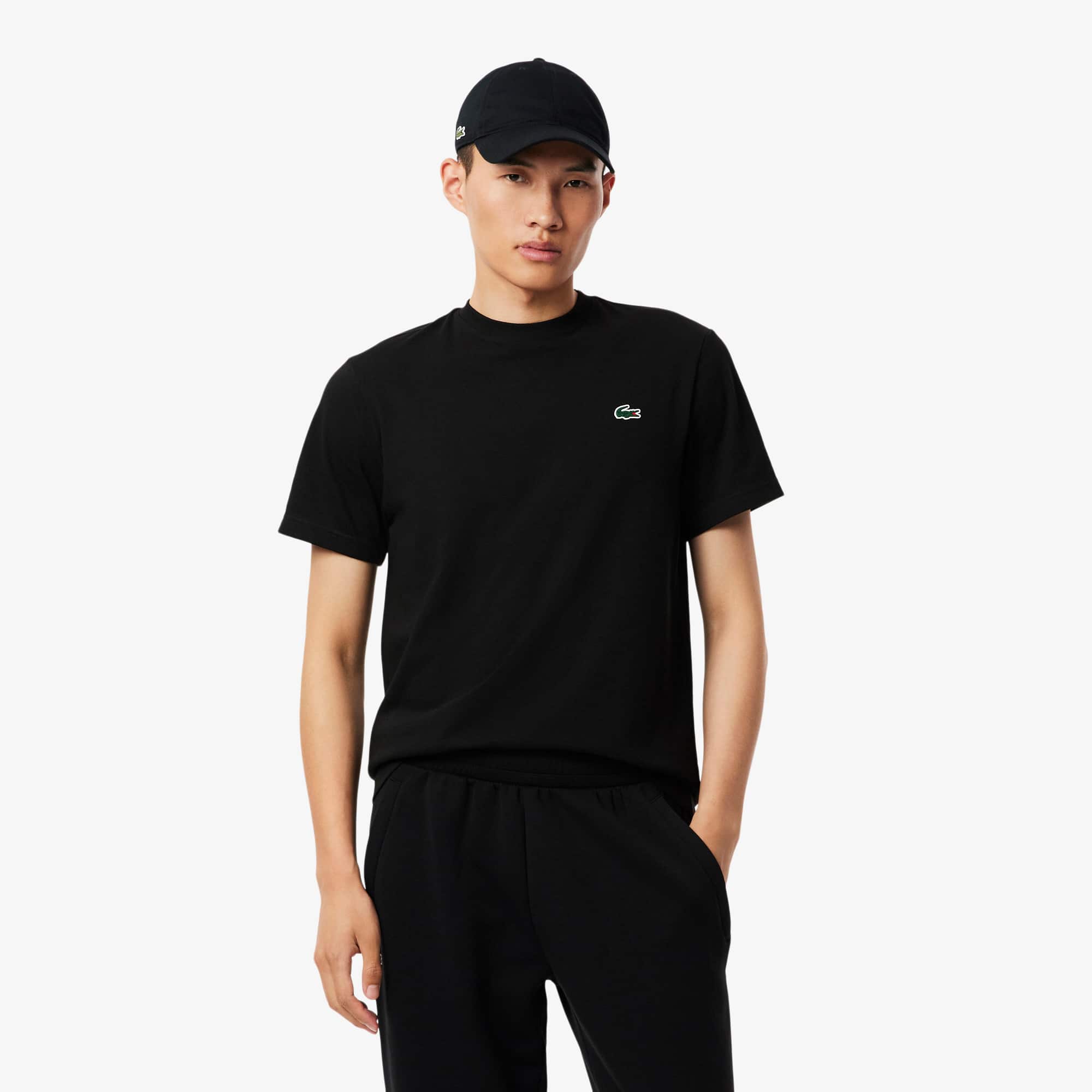 Lacoste Men's Sport Printed Ultra Dry T-shirt - 4xl - 9 In Black