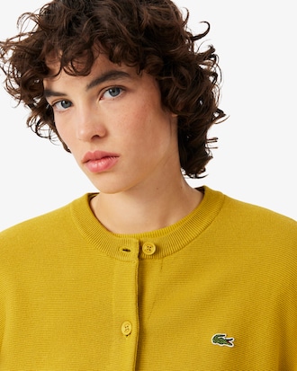 Cotton and Wool Blend Moss Stitch Cardigan