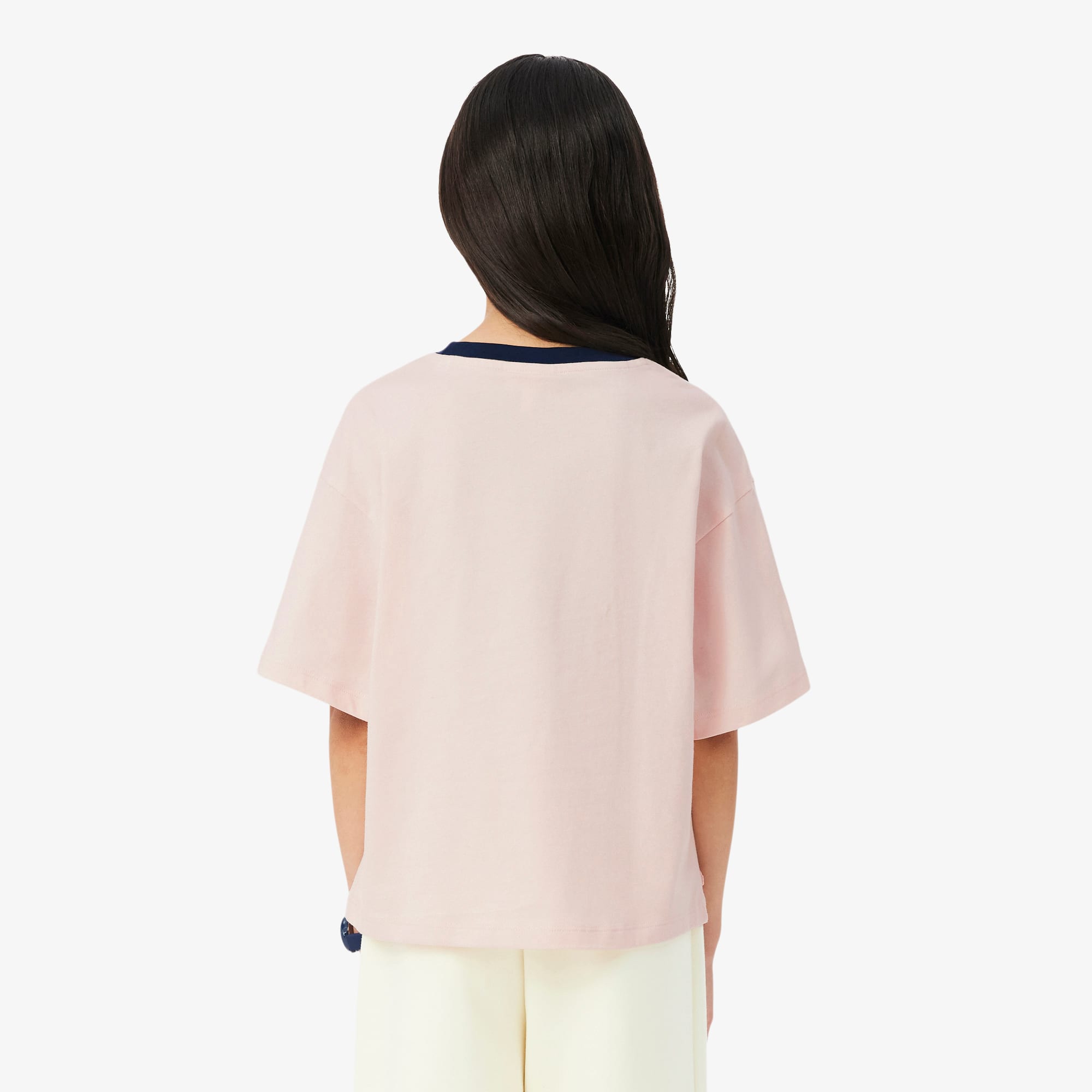 Contrast Badge Cotton T-Shirt
