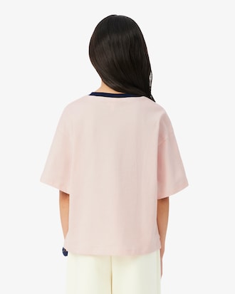 T-shirt coton badge contrast&eacute;