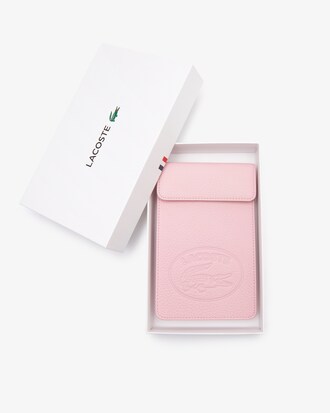 Estuche para tel&eacute;fono inteligente de piel granulada con solapa Croco Crew para mujer
