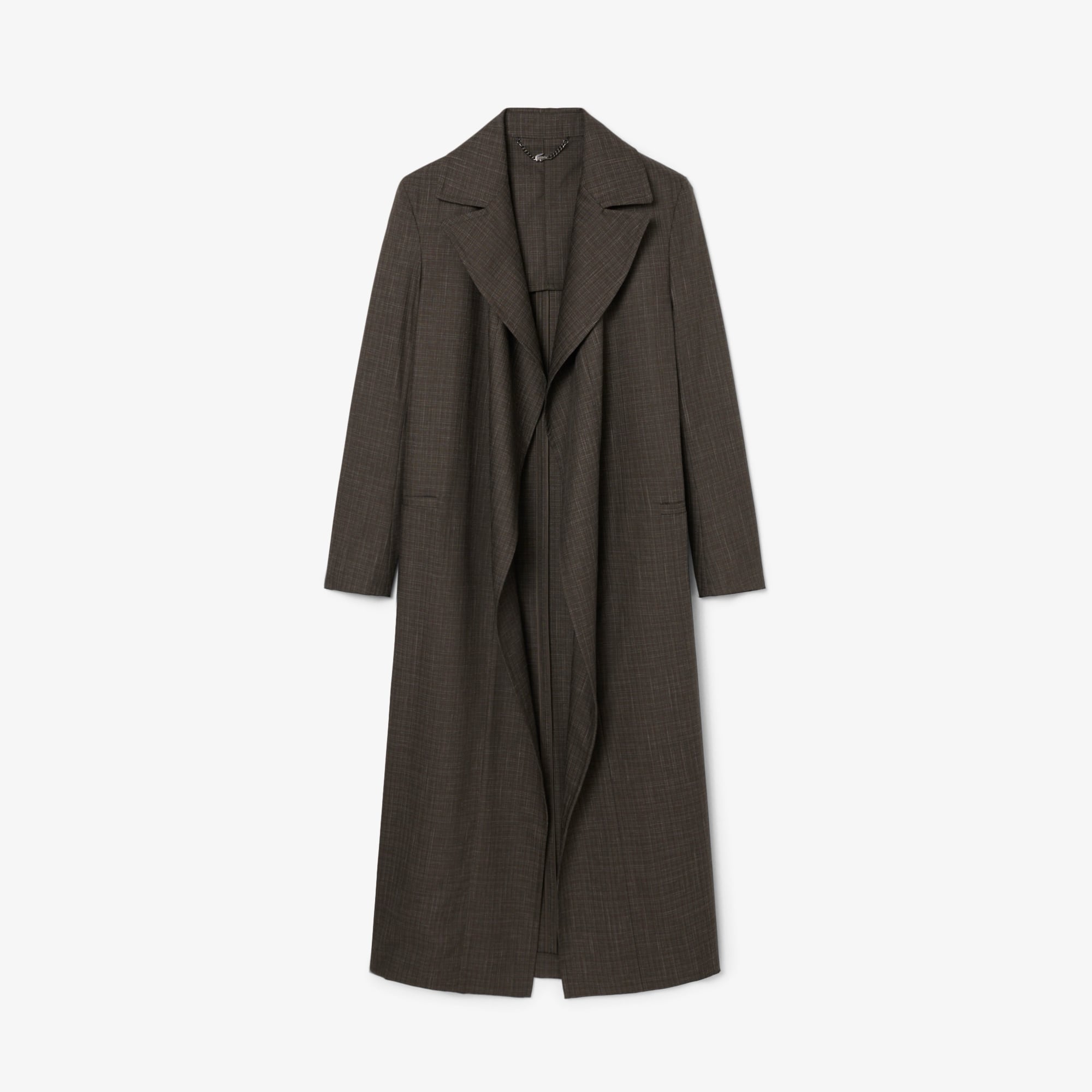 Runway Wrap Collar Wool Trench Coat - undefined - New In 2026