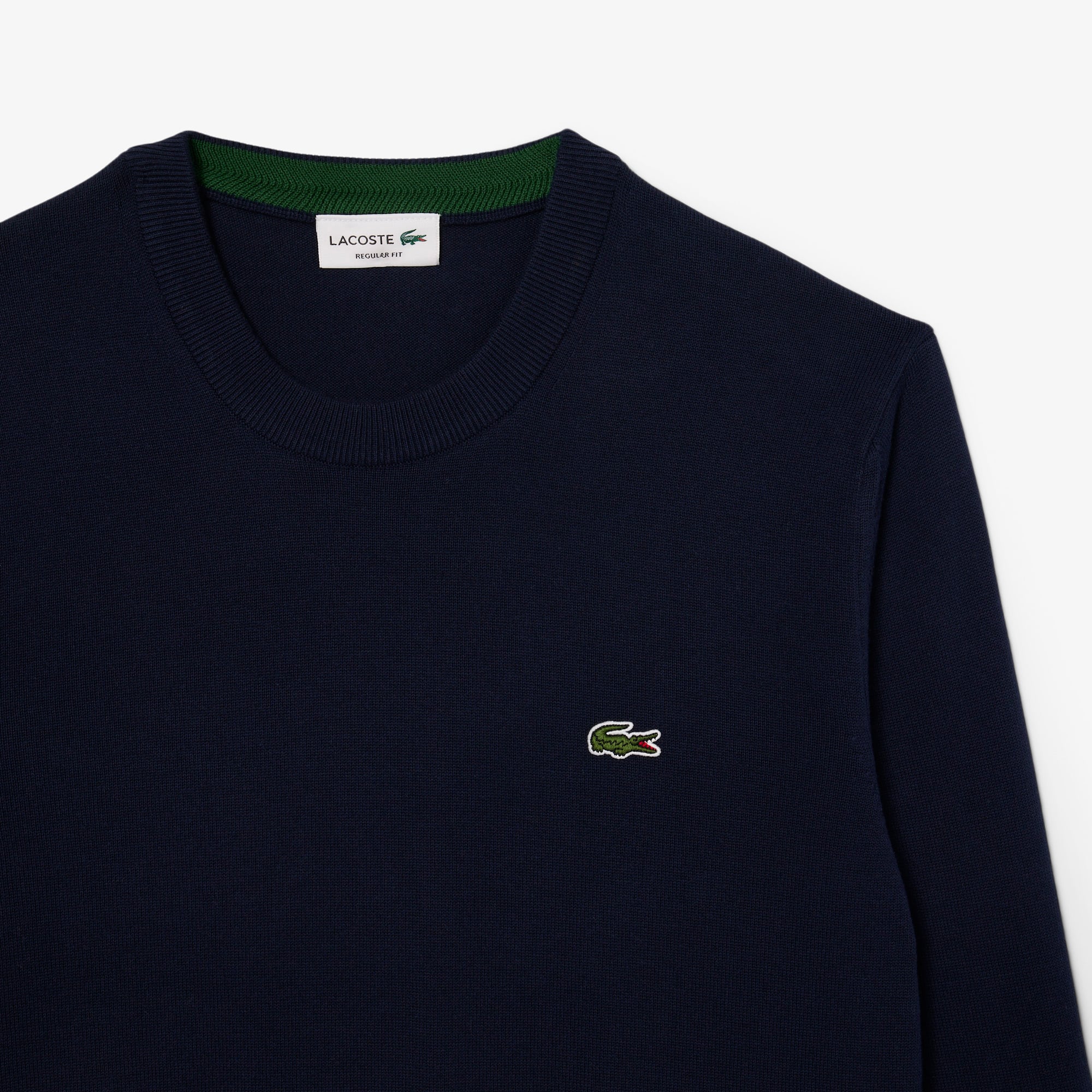 Lacoste ロコハッチクルネックフルオハ AH0128 166 Men's Crew Neck Cotton Sweater - Sweaters & Sweatshirts
