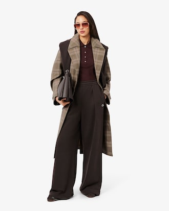 Women's Water-Repellent Plaid Wrap Coat