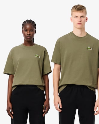 Unisex Loose Fit Heavy Cotton Badge T-Shirt