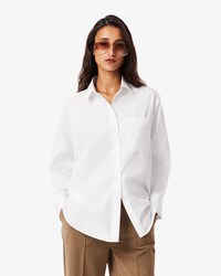 Camisa Para Mujer Oversize De Popelina De Algod&oacute;n
