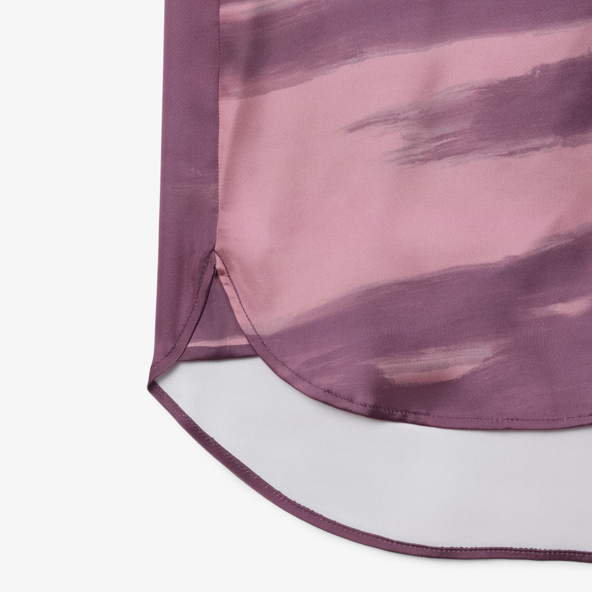 Women's Oversized Landscape Print Satin Shirt