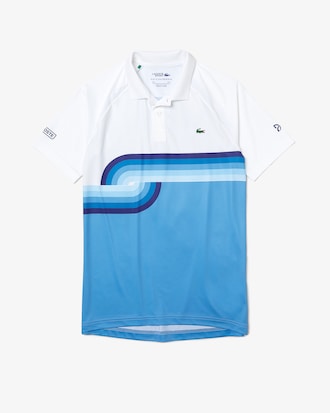 Men&rsquo;s Lacoste SPORT x Novak Djokovic Breathable Print Regular Fit Polo