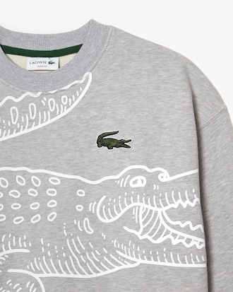 Men&rsquo;s Crew Neck Loose Fit Croc Print Sweatshirt