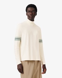 Runway High Neck Striped Jersey Sweater