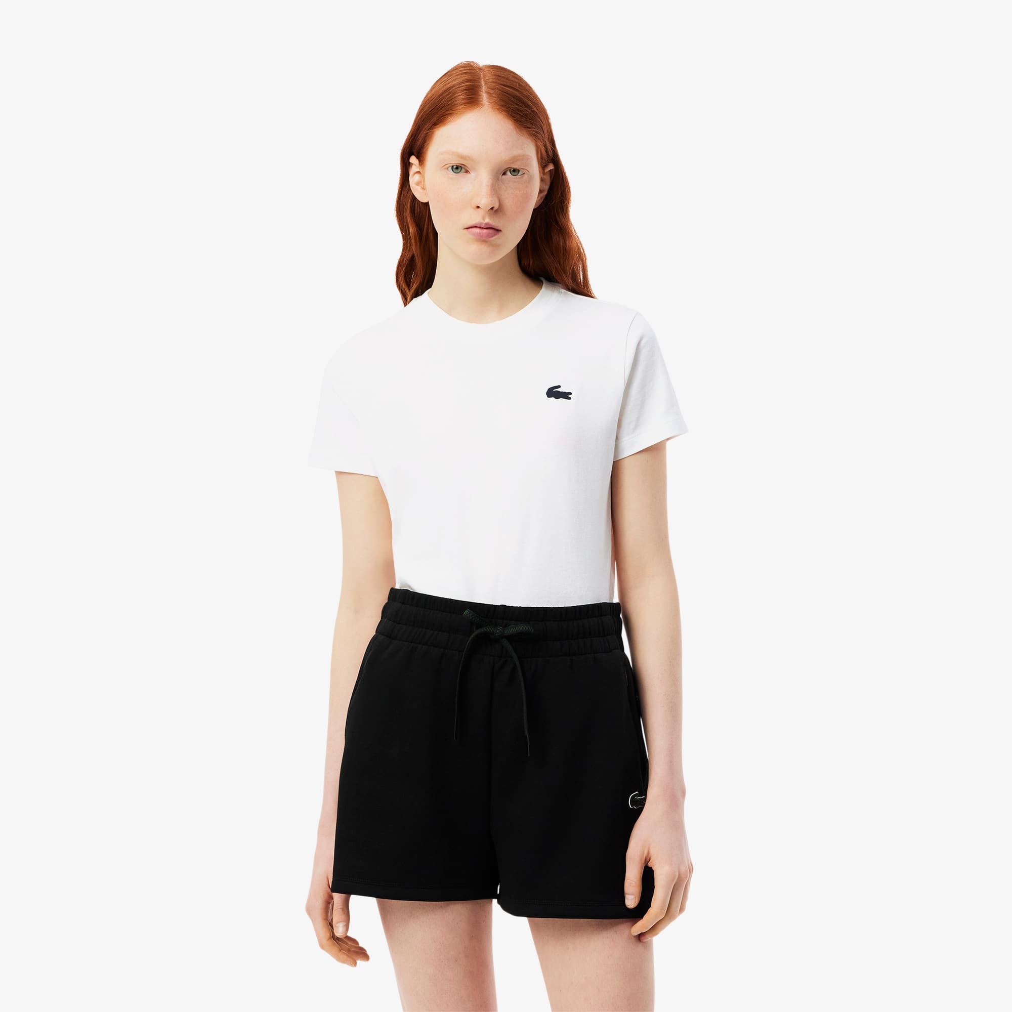 ★LACOSTE★ Women's Training Basic T-Shirt White TF9246-54G0 Women's Ultra Dry Technical Cotton T-Shirt - T-Shirts & Tops