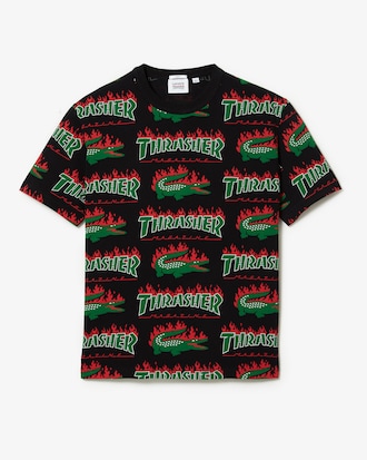 Unisex Lacoste x Thrasher Oversized Fit Cotton Jersey T-Shirt