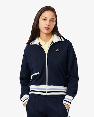 Women's Zip-Up Stripe Accent Sweatshirt