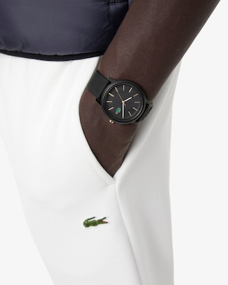 Montre homme Lacoste.12.12 3 aiguilles en silicone noir