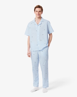 Pijama de algod&oacute;n con estampado de cocodrilo a rayas