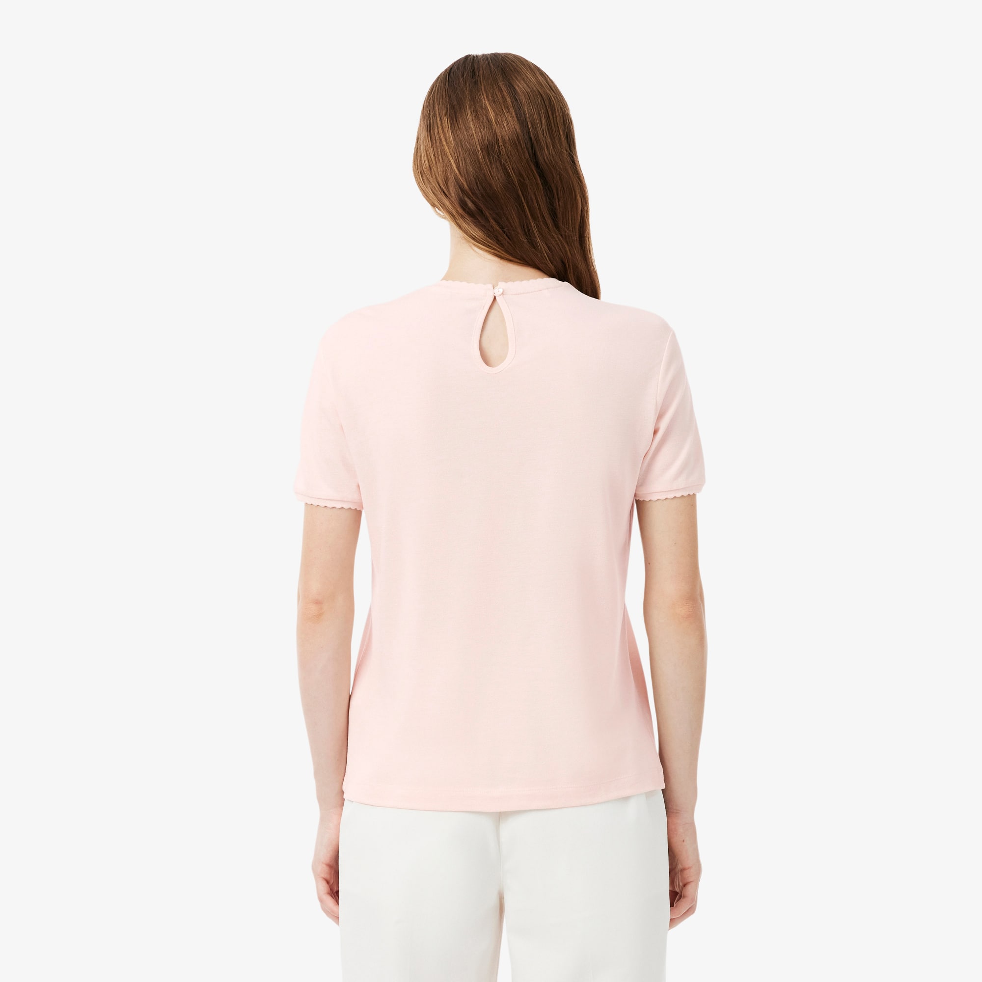 Fluid Scallop Trim Piqué T-shirt