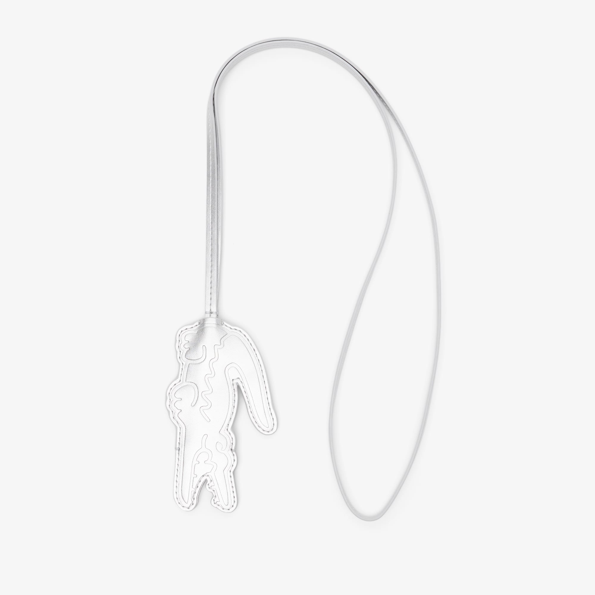 Lacoste Crocodile Key Ring - One Size In White
