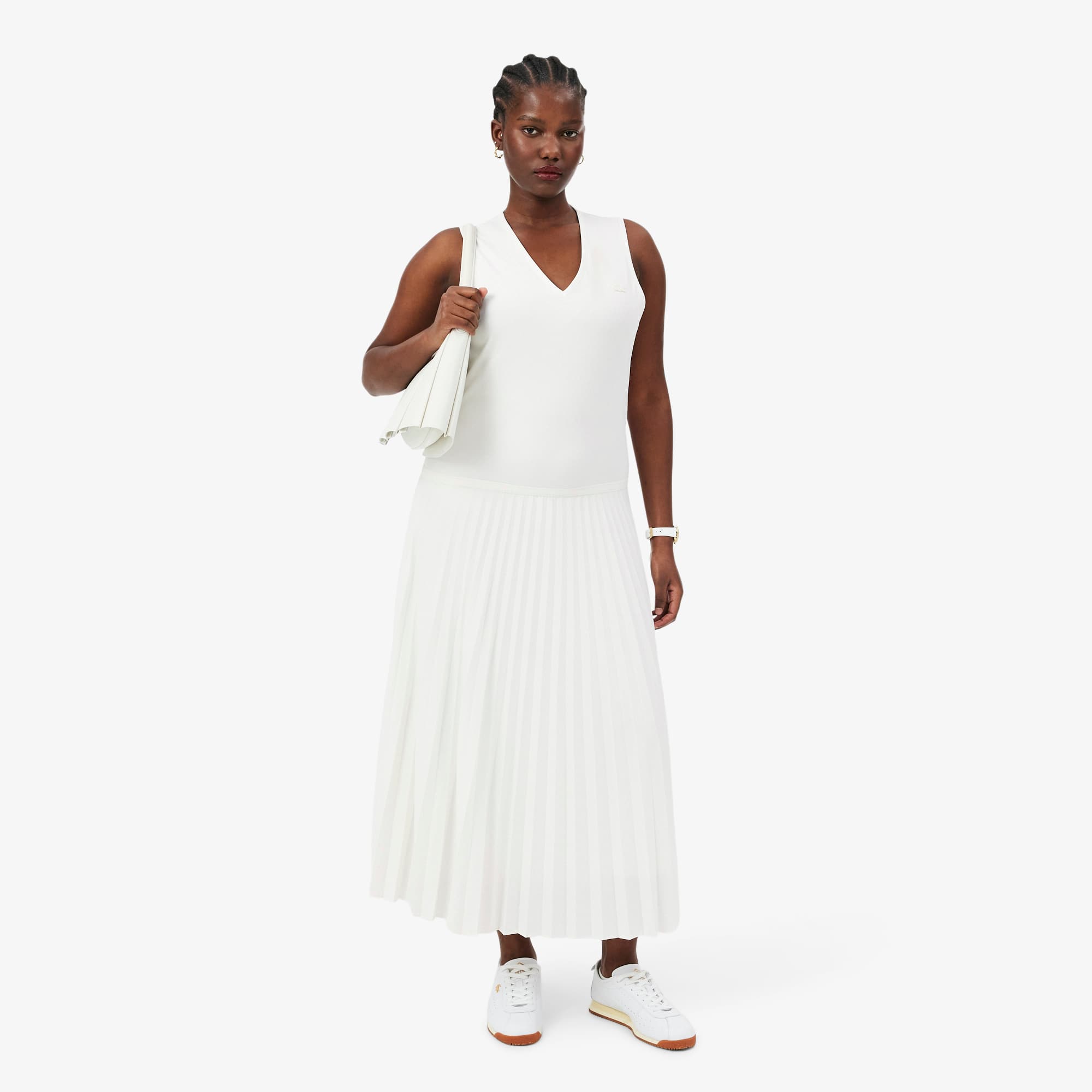 Long Sleeveless Pleated Dress