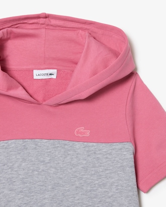 Vestido con gorro Color Block  Lacoste para ni&ntilde;a en algod&oacute;n org&aacute;nico