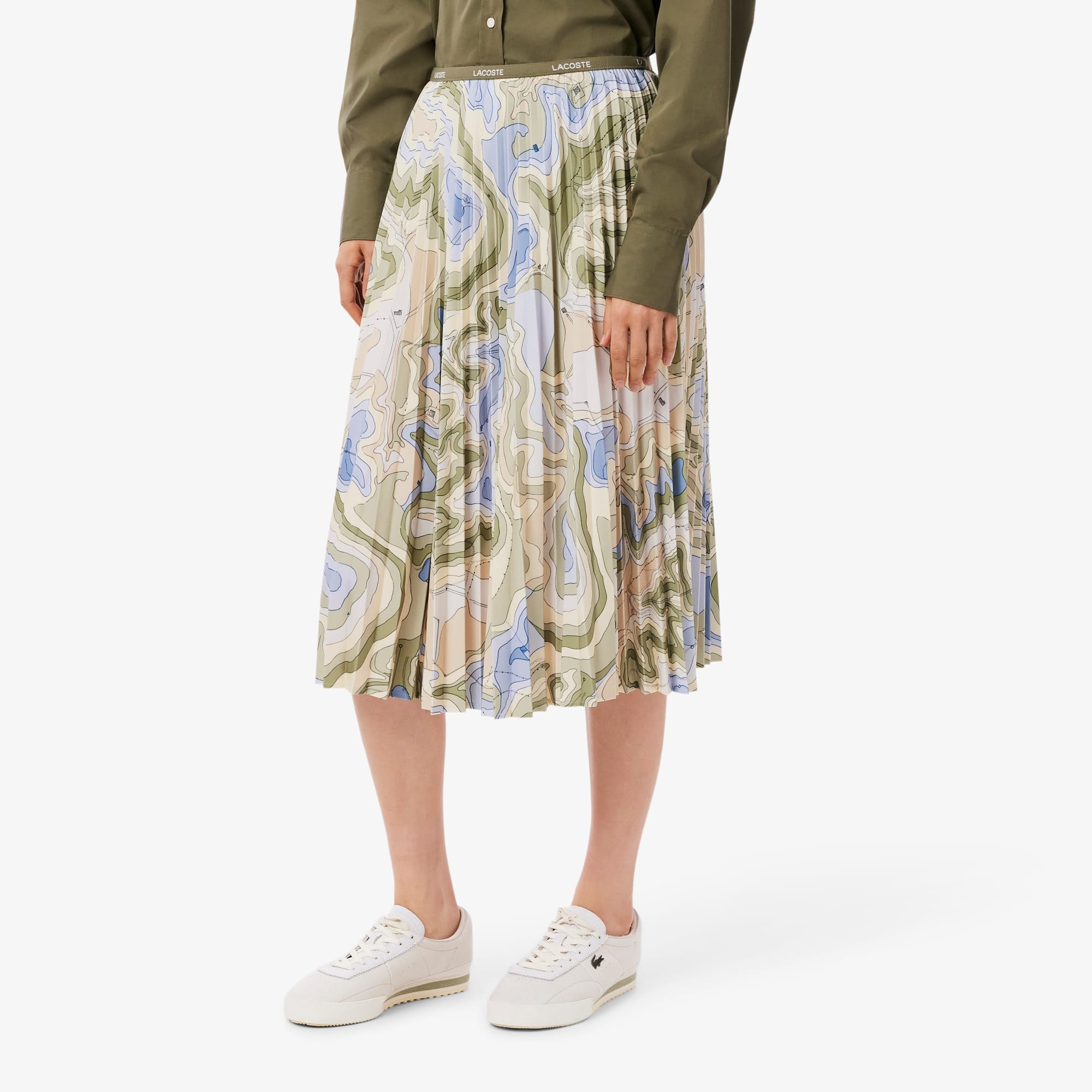 Women's Topography Print Pleated Skirt - Shorts & Skirts - New In