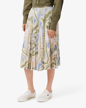 Women's Topography Print Pleated Skirt