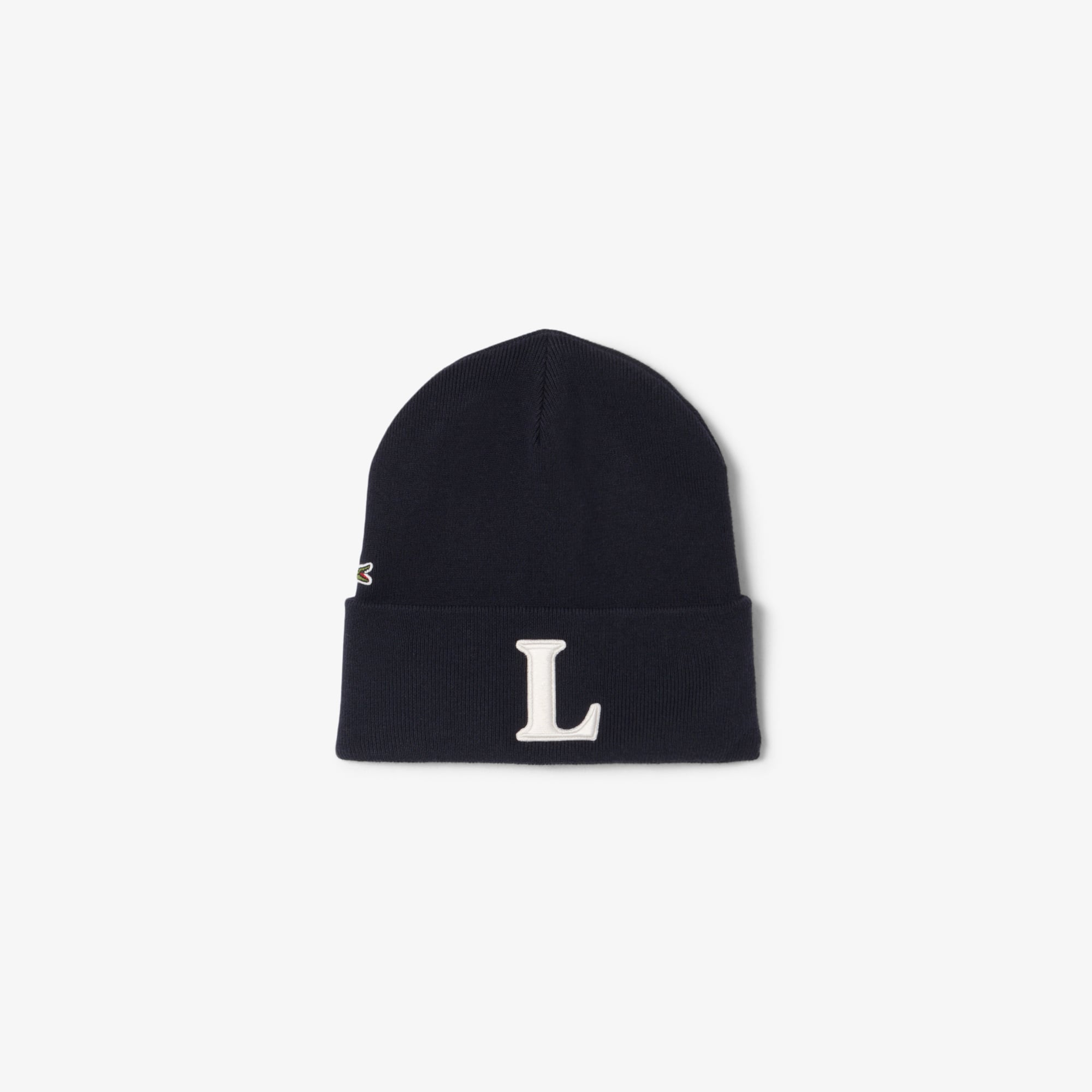 Lacoste Embroidered Wool Blend Beanie - One Size In Black