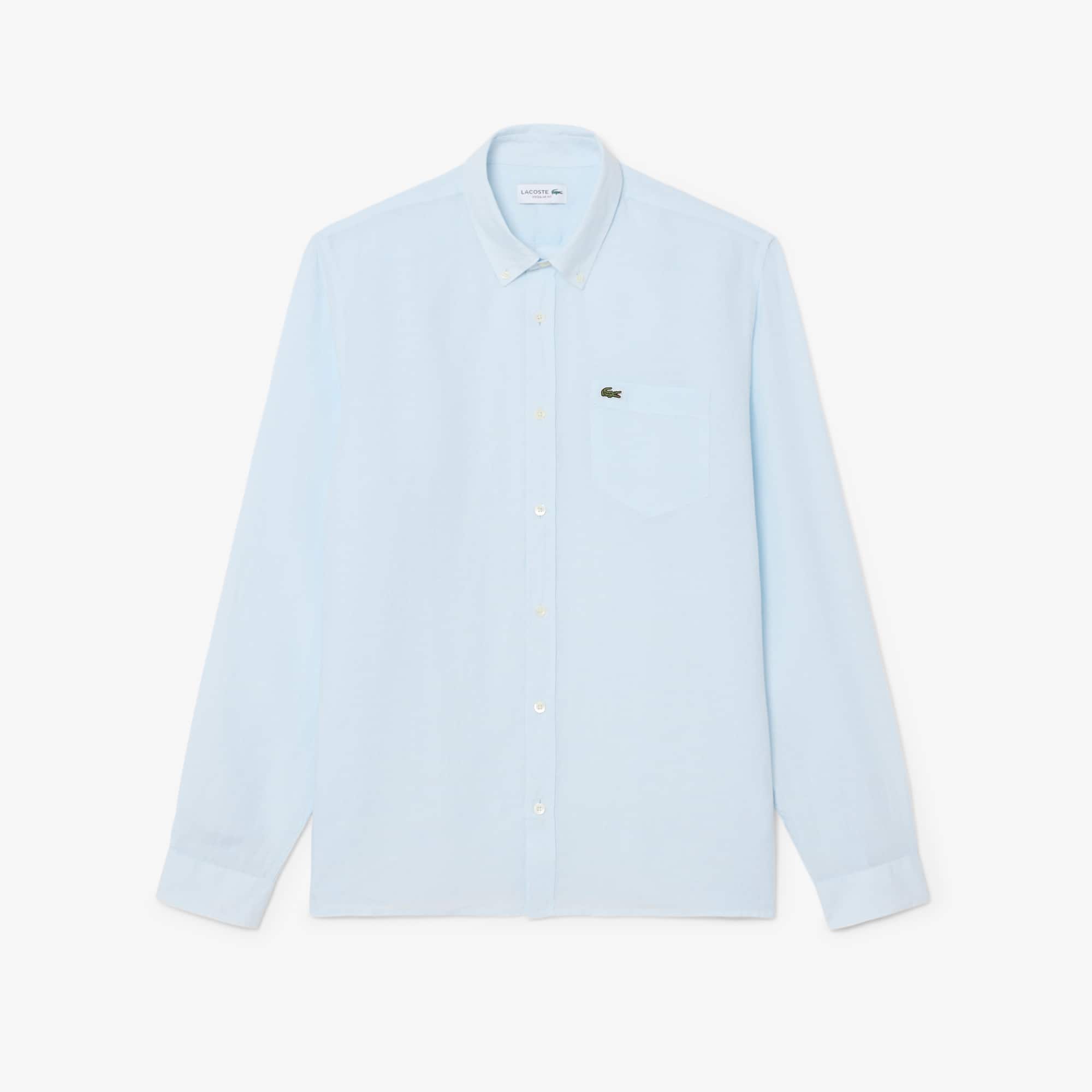lacoste dress shirts Lacoste Men's Regular Fit Linen Shirt - 16