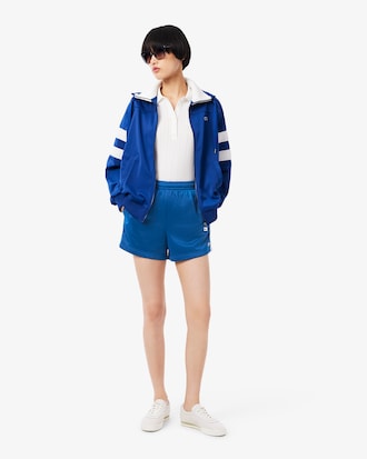Women's Satin Jersey Pointelle Stripe Shorts