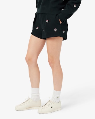 Embroidered Double Face Piqu&eacute; Shorts