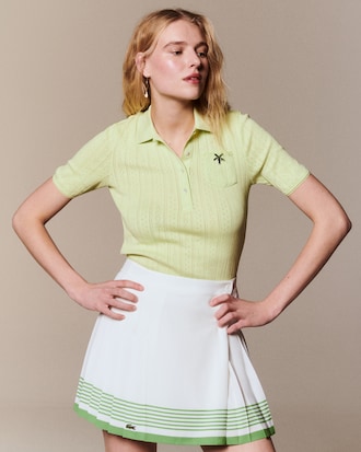 Women's Slim Fit Pointelle Branded L.12.D Polo