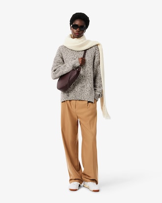 High Neck Mercerized Wool Knit Sweater
