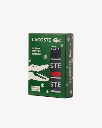 Paquete de 3 calzoncillos b&oacute;xer de algod&oacute;n el&aacute;stico para hombre