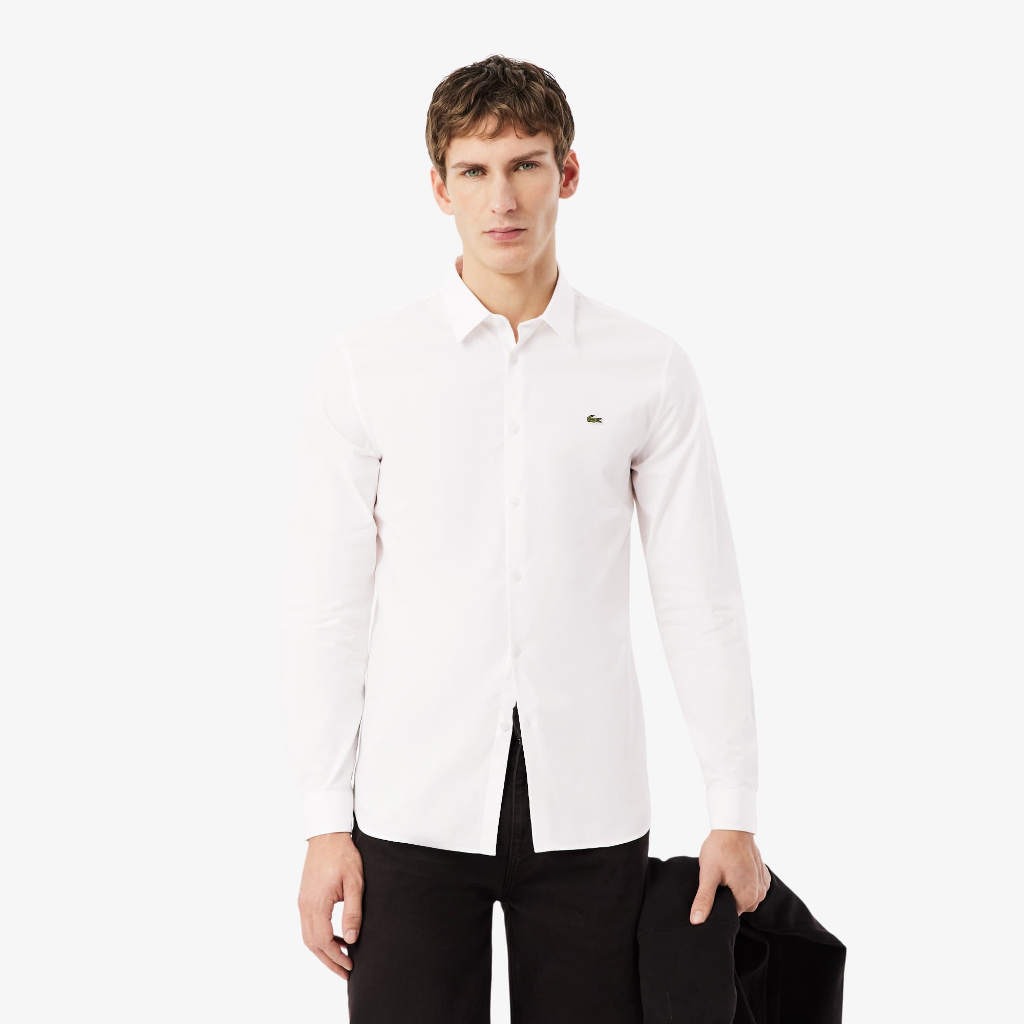Men's Slim Fit Stretch Poplin Shirt - Button Down Shirts - New In