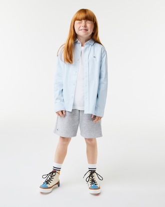Kids' Striped Print Oxford Cotton Shirt