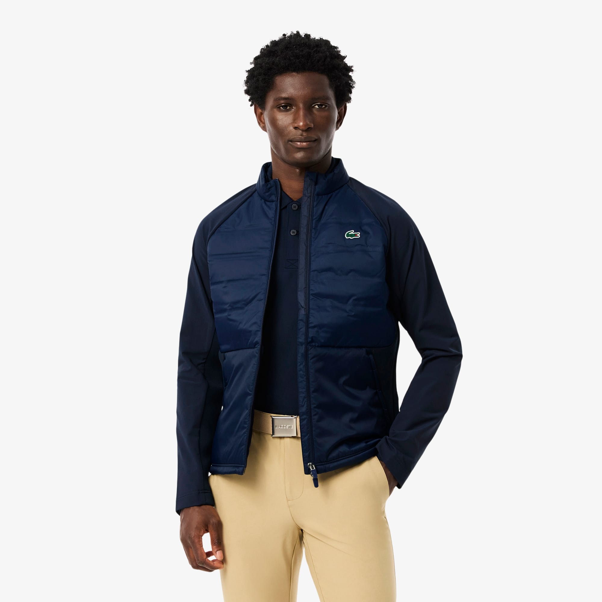Lacoste Men's High-Neck Quilted Golf Jacket